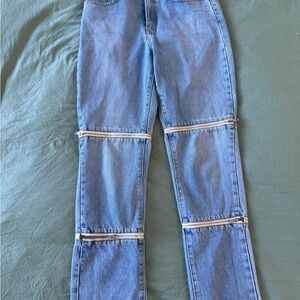 Carmar Blue Ankle Jeans with Zipper Details